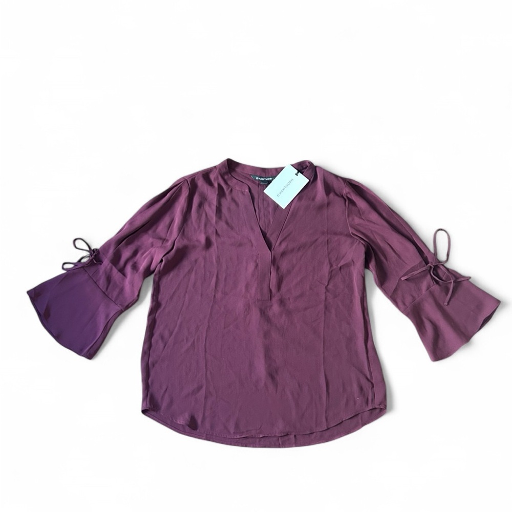 NWT 41 Hawthorn Relaxed Blouse with Tie Bell Sleeves